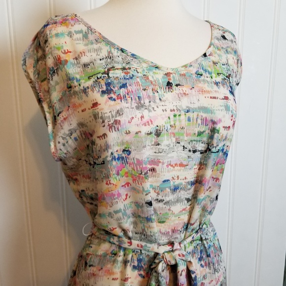 French Connection Dresses & Skirts - French Connection Tie Waist Multi Colored Dress 